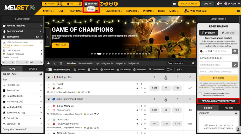 Melbet Sportsbook And Casino Screenshot